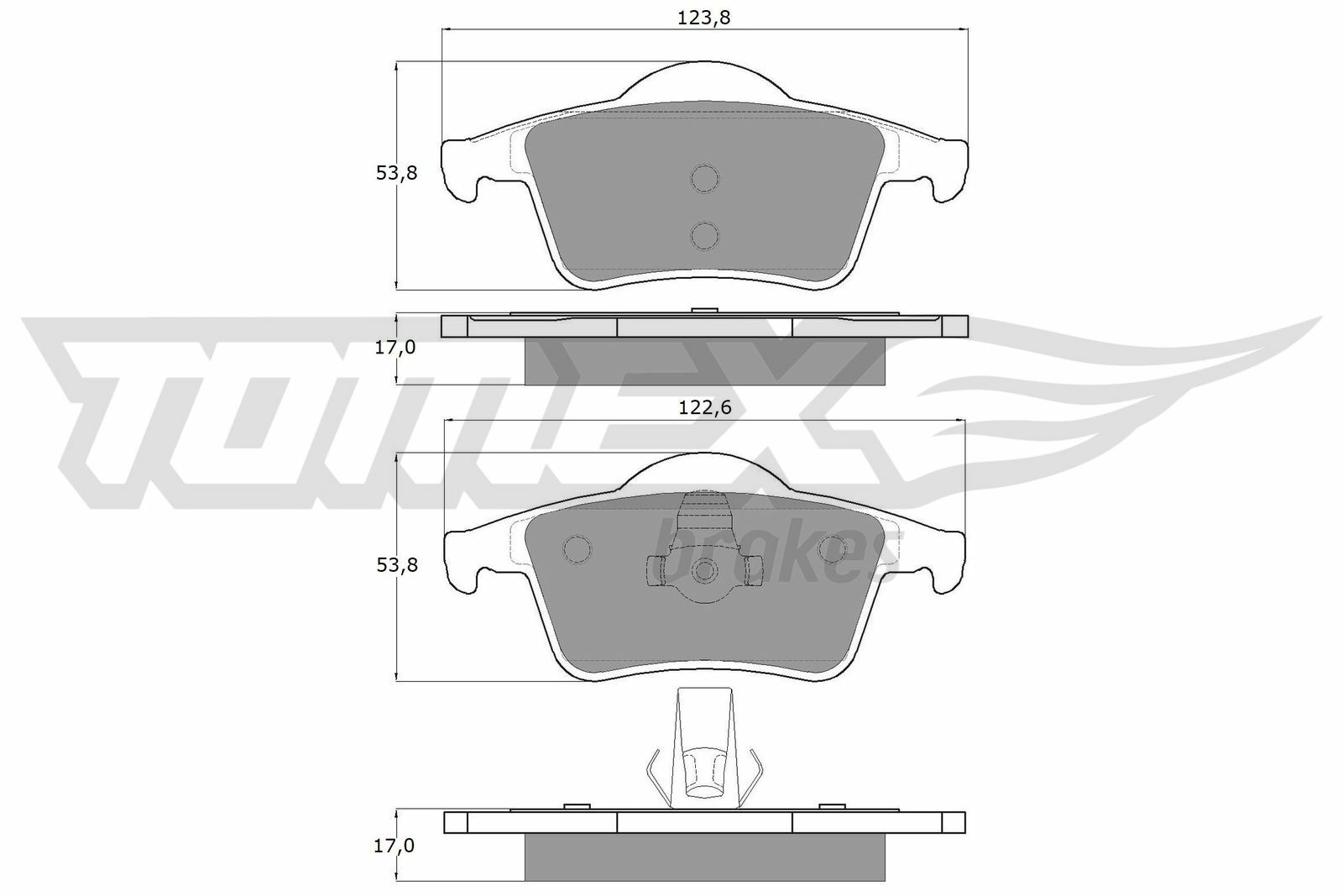 Sada brzdových destiček, kotoučová brzda TOMEX Brakes